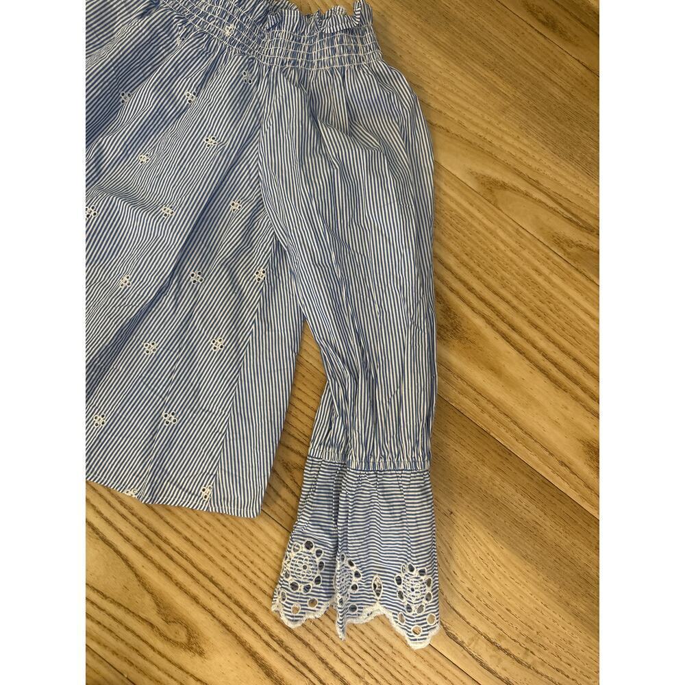 BP off the shoulder Cotton Top with decorative embroidery & sleeves Womens Large - Picture 4 of 6